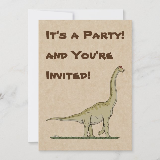 Invitation Jurassique Dinosaure Brachiosaurus (Devant)