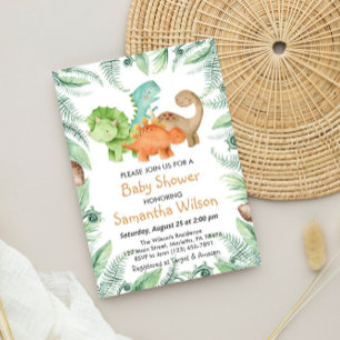 Invitation Jurassique sauvage C'est un garçon ! Baby shower D