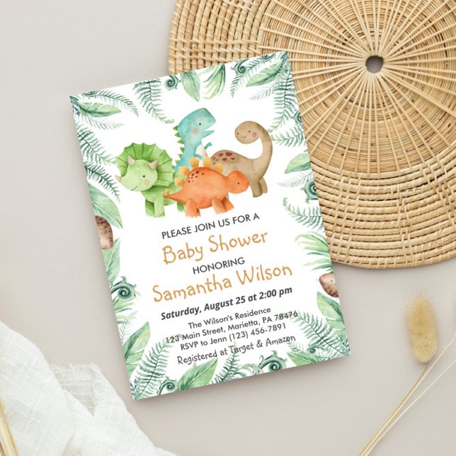 Invitation Jurassique sauvage C'est un garçon ! Baby shower D (Créateur téléchargé)