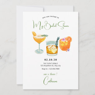 Invitation Jus d'orange frais boissons douche nuptiale