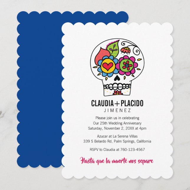 Invitation Jusqu'à ce que la mort nous sépare - Anniversaire (Devant / Derrière)