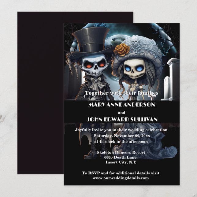 Invitation Jusqu'à ce que la mort nous sépare cadavre mariée  (Devant / Derrière)