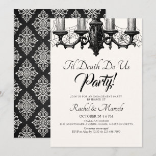 Invitation Jusqu'à ce que la mort nous sépare, fête de fiança