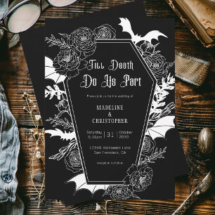 Invitation Jusqu'à ce que la mort nous sépare Gothique Floral