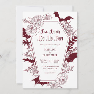 Invitation Jusqu'à ce que la mort nous sépare Halloween Fleur