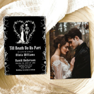Invitation Jusqu'à ce que la mort nous sépare Mariage gothiqu