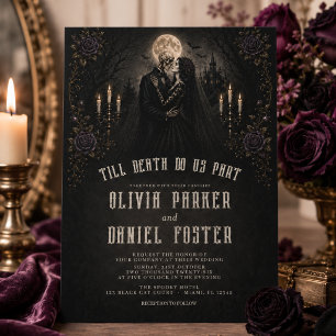 Invitation Jusqu'à ce que la mort nous sépare Mariage gothiqu