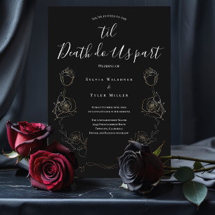 Invitation Jusqu'à ce que la mort nous sépare Mariage gothiqu