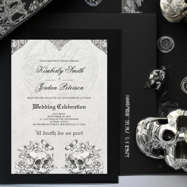 Invitation Jusqu'à ce que la mort nous sépare Mariage gothiqu (Créateur téléchargé)