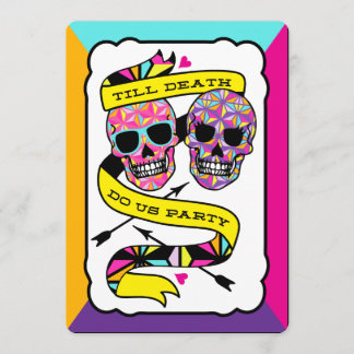 Invitation Jusqu'à ce que la mort nous sépare - Mariage néon 