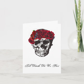 Invitation Jusqu'à ce que la mort nous sépare Rose rouge