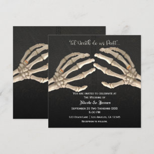 Invitation Jusqu'à ce que la mort nous sépare Squelette Or Ma