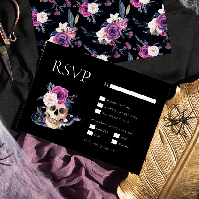 Invitation 'Jusqu'à ce que la mort nous sépare violet et noir (Créateur téléchargé)