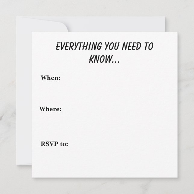 Invitation Jusqu'à la mort (Dos)