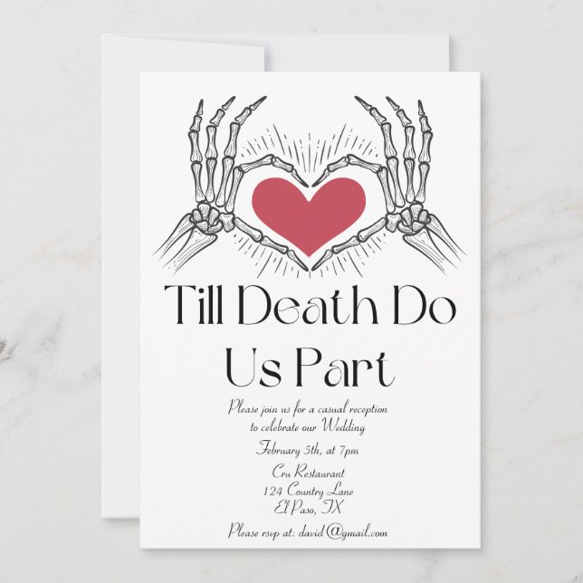 Invitation Jusqu'À La Mort Faisons-Nous Partie De Mariage Réc (Devant)