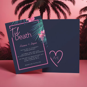 Invitation Jusqu'à la mort faisons-nous partie de Neon Pink M