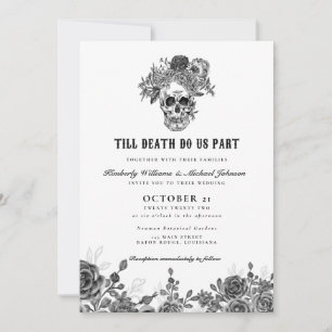 Invitation Jusqu'à la mort faisons-nous partie Mariage du crâ