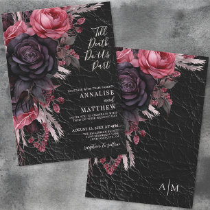Invitation Jusqu'à la mort Faisons-nous partie Mariage gothiq