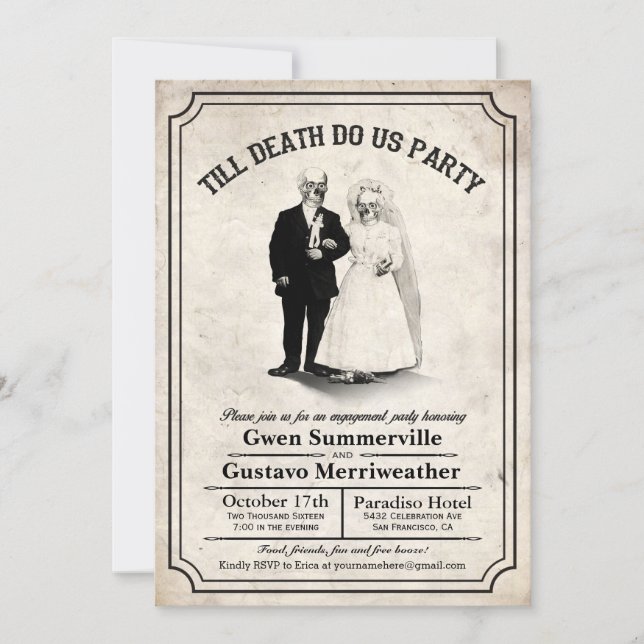Invitation Jusqu'à la mort Faites-nous Fiançailles de fête In (Devant)