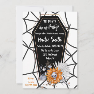 Invitation Jusqu'à la mort Fête, Panier, Bachelorette