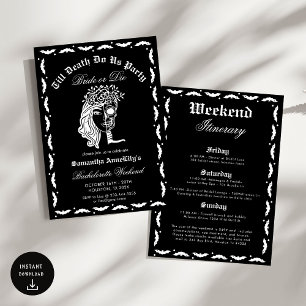 Invitation Jusqu'à la mort Fêtes-nous crâne Bachelorette Part