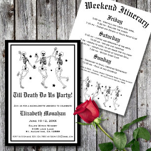 Invitation Jusqu'à la mort Fêtons-nous Skeleton Bachelorette
