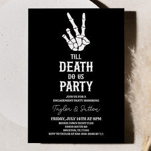 Invitation Jusqu'à la mort Fêtons-nous Squelette Partie d'eng