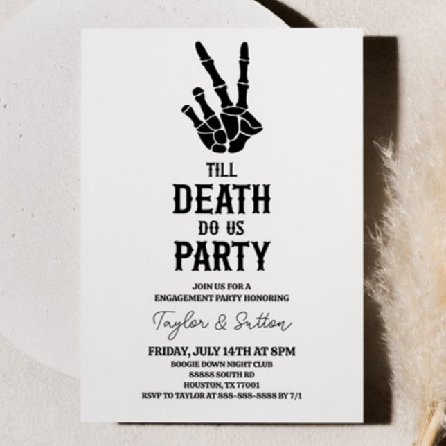 Invitation Jusqu'à la mort Fêtons-nous Squelette Partie d'eng (Créateur téléchargé)