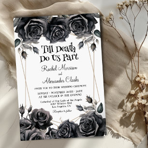 Invitation Jusqu'à la mort Florales noires Mariage gothique