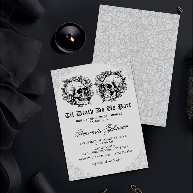 Invitation Jusqu'à la mort gothique Fête des mariées du crâne (Créateur téléchargé)