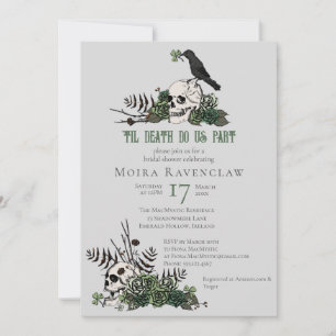 Invitation Jusqu'à la mort gothique floral irlandais crâne en