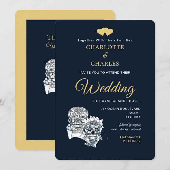 Invitation Jusqu'à la mort nous faisons partie de crânes de s (Devant / Derrière)