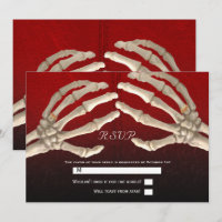 Jusqu'à la mort Squelette sang rouge or mariage RS