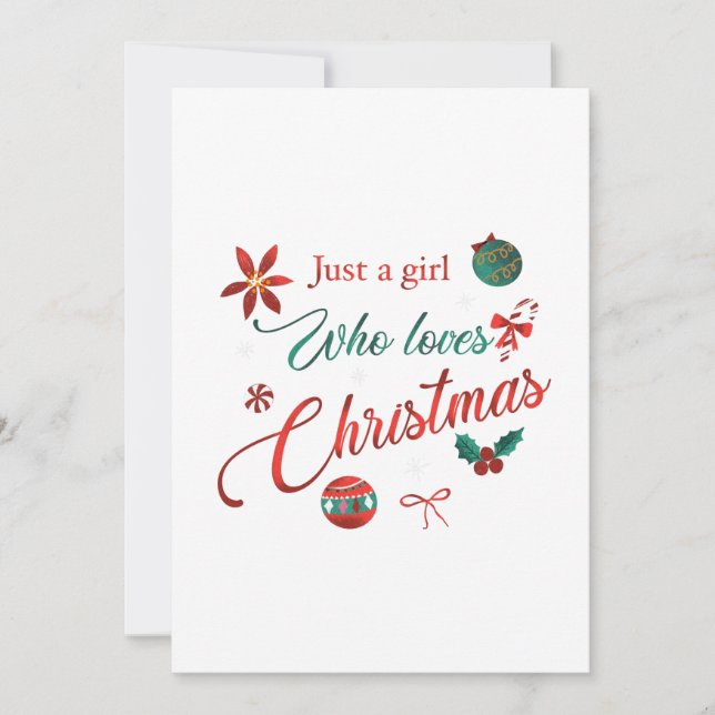 Invitation Just a Girl Who Loves Christmas (Devant)