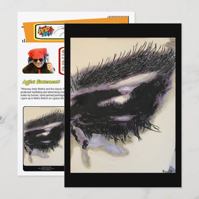 Invitation ‘Just a Memory’ Painting on a Small-Scale Print  (Devant / Derrière)