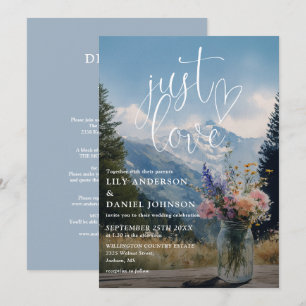 Invitation Just Love Boho Floral Montagne Tout En Un Mariage