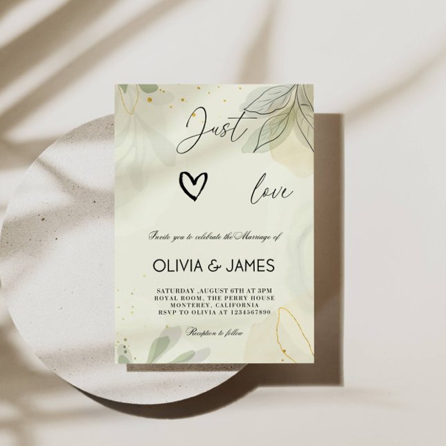 Invitation Just Love Élégant Mariage I (Créateur téléchargé)