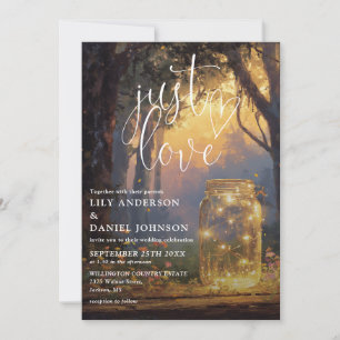 Invitation Just Love Forêt Enchantée Pot Masonné Mariage