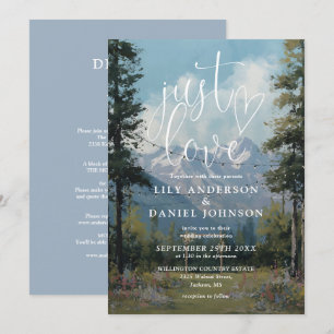 Invitation Just Love Mountain Wildflower Mariage Tout En Un