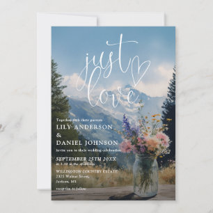 Invitation Just Love Rustique Floral Montagne Pot Mason Maria