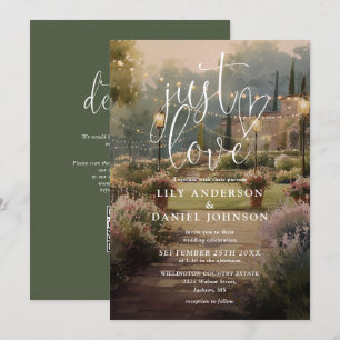 Invitation Just Love Rustique Jardin Mariage Code QR
