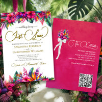 Just Love Tropical Garden Floral QR Code Mariage