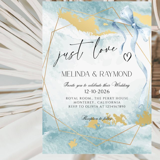 Invitation Just Love Wedding Party - Élégant Romantique Moder (Créateur téléchargé)