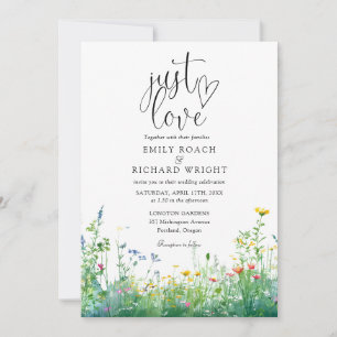 Invitation Just Love Wildflowers Floral Tout En Un Mariage