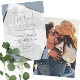 Invitation 💍 Juste aimer Décontracté Dusty Blue Mariage