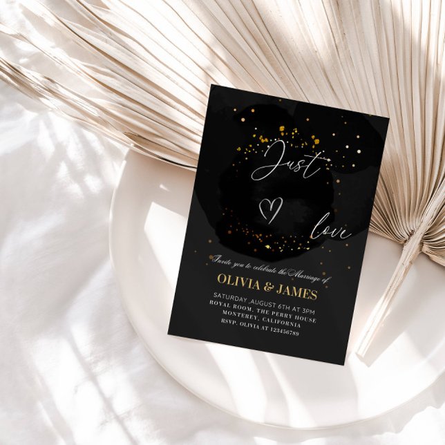 Invitation Juste Aimer Soirée De Mariage Élégante (Créateur téléchargé)
