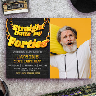 Invitation Juste devant mes 40 ans avec photo