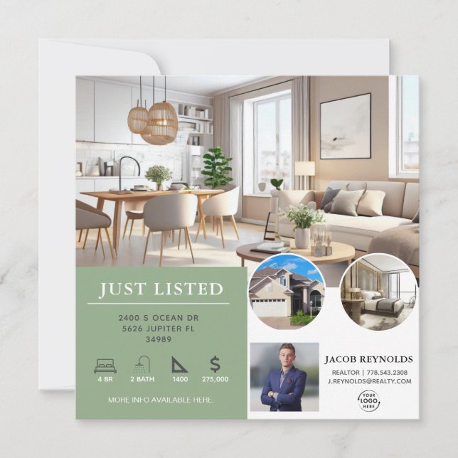Invitation Juste listé | Flyer immobilier (Devant)