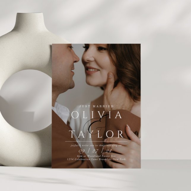 Invitation Juste Marié Ampersand Interjumelé 2 Mariage photo (Créateur téléchargé)