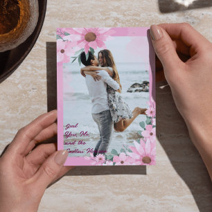 Invitation "Juste toi, moi, et l'horizon sans fin" Eau rose
